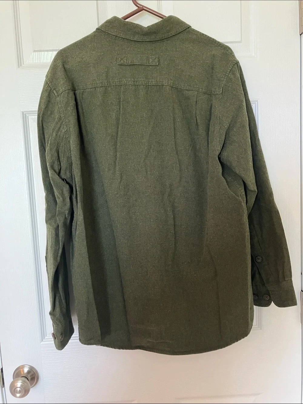 Duluth Trading Co Olive Green Button-Up Shirt Jacket